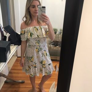 Off the shoulder lemon dress